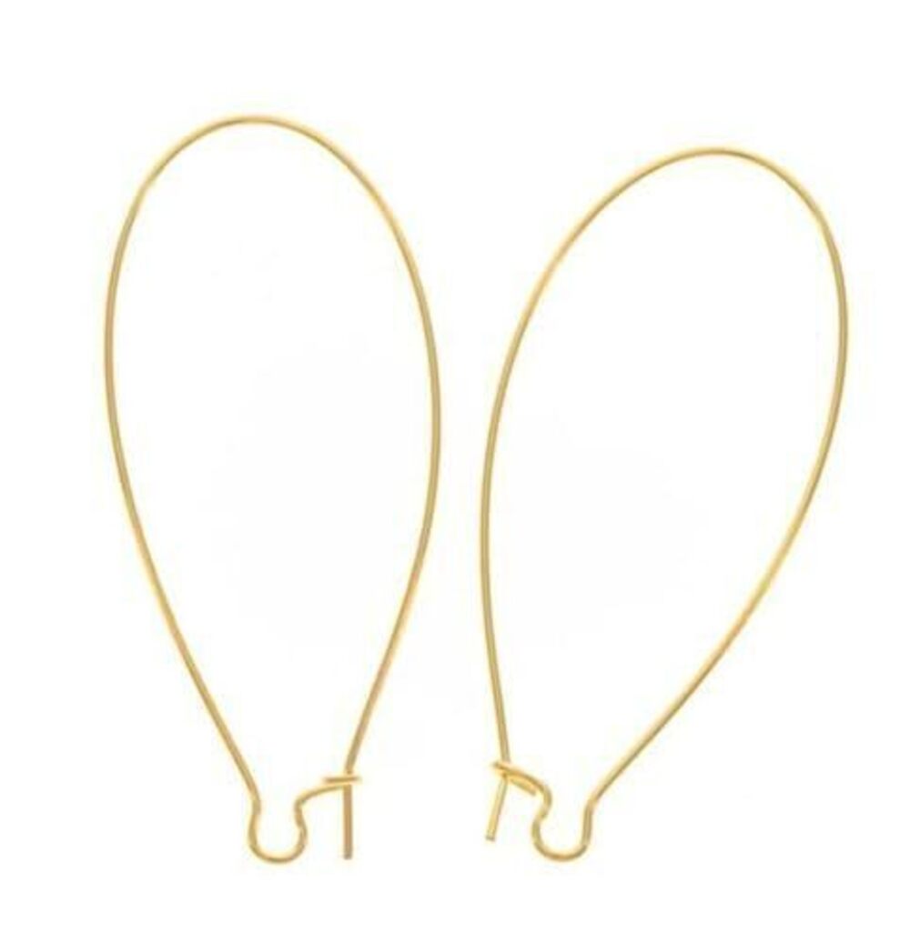 5376 100pcs Hypoallergenic Earring Hooks Kidney Ear Wire Connector 43mm